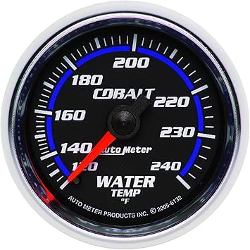 Auto Meter 6132 Cobalt 2-1/16" 120-240 F Mechanical Water Temperature Gauge