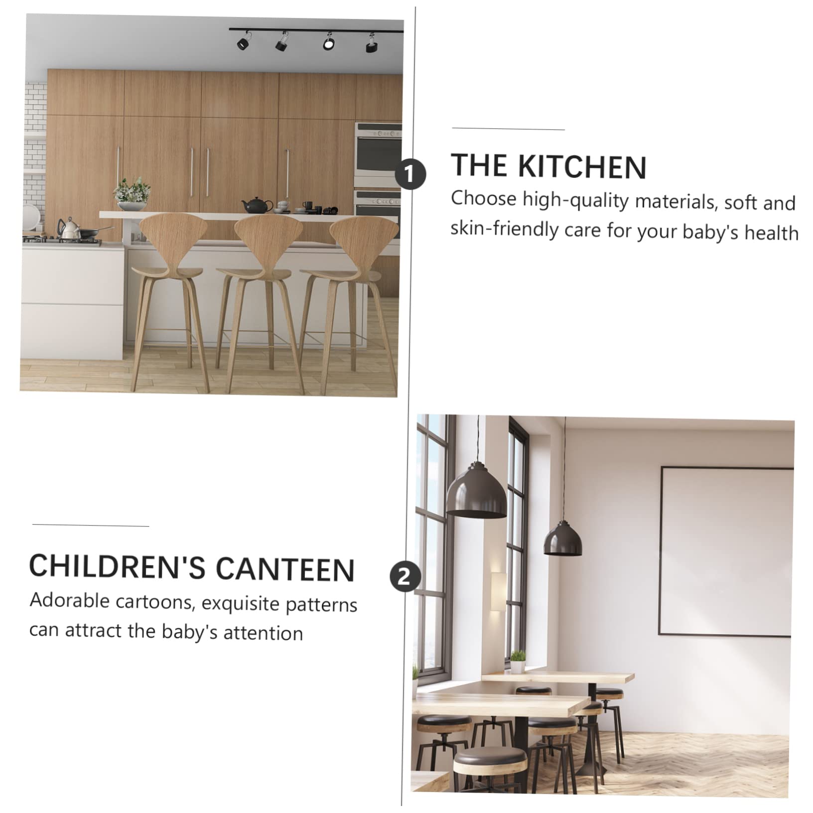 Mikikit Cuscino Nero Rialzo Rotondo per Sedia da Pranzo per Bambini