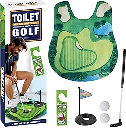 Coffret Cadeau de Golf de Toilette, Mini Cadeau Amusant pour Homme, Jeu de Toilettes, Jeu de Salle de Bain, Salle Bain Golf Set, Golf Toilettes Jouet, pour hommes anniversaire cadeau d'anniversaire