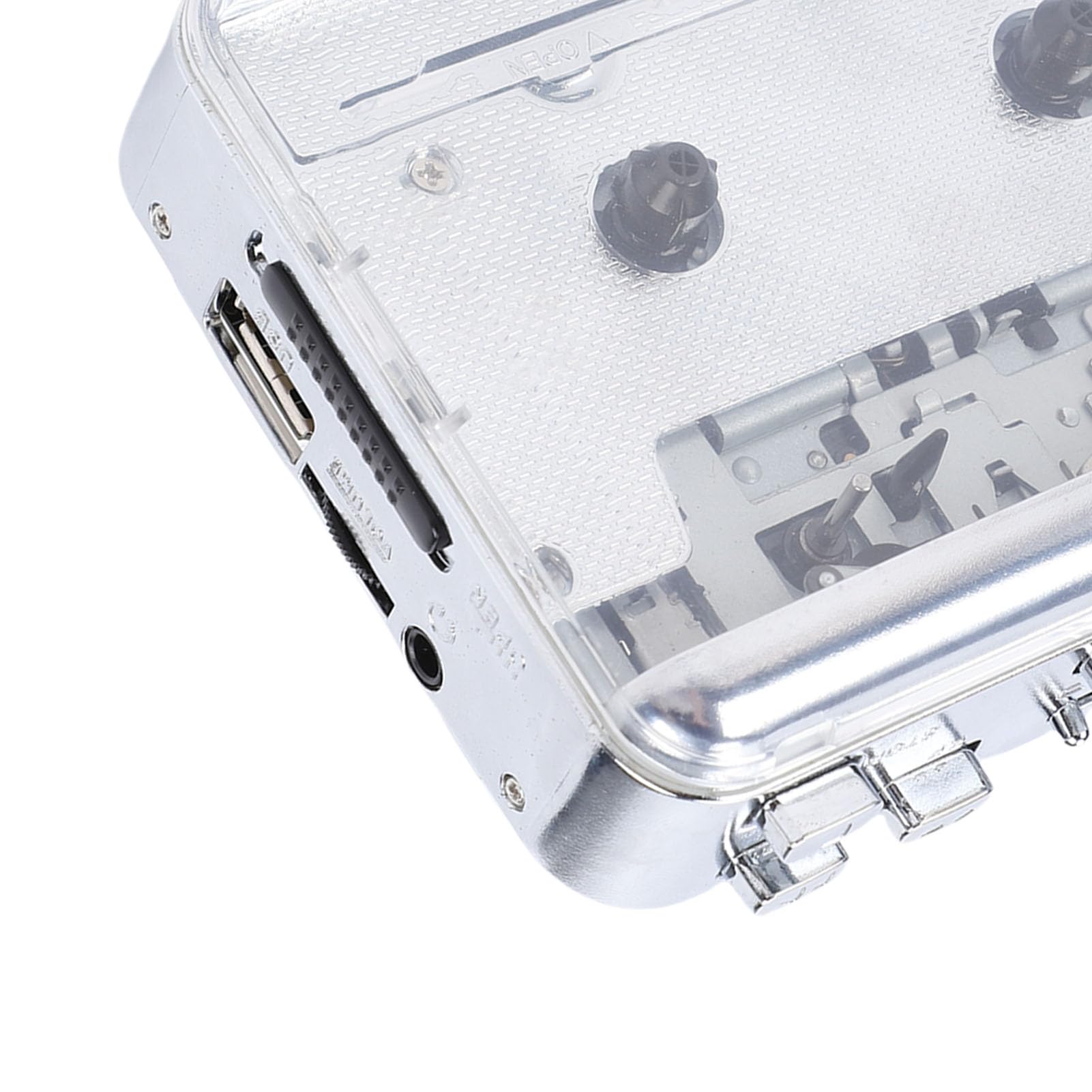 Przenośny Konwerter Kasetowy na MP3, Nagrywarka z Napędem Flash USB i Słuchawkami z Głośnikiem, Obsługuje Czytnik Kart USB, Podwójne Zasilanie