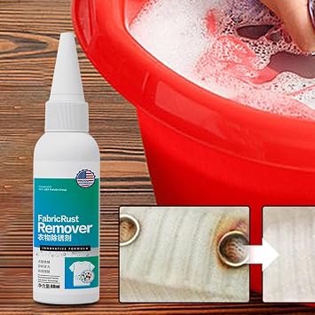 Rust Remover for Clothes - Professional Stain Cleaner, Multifunctional Liquid Formula, Fast Acting Solution for Grease Marks | Convenient Fabric Cleaning Agent for Oil Spots, Carpets, Curtains, Daily