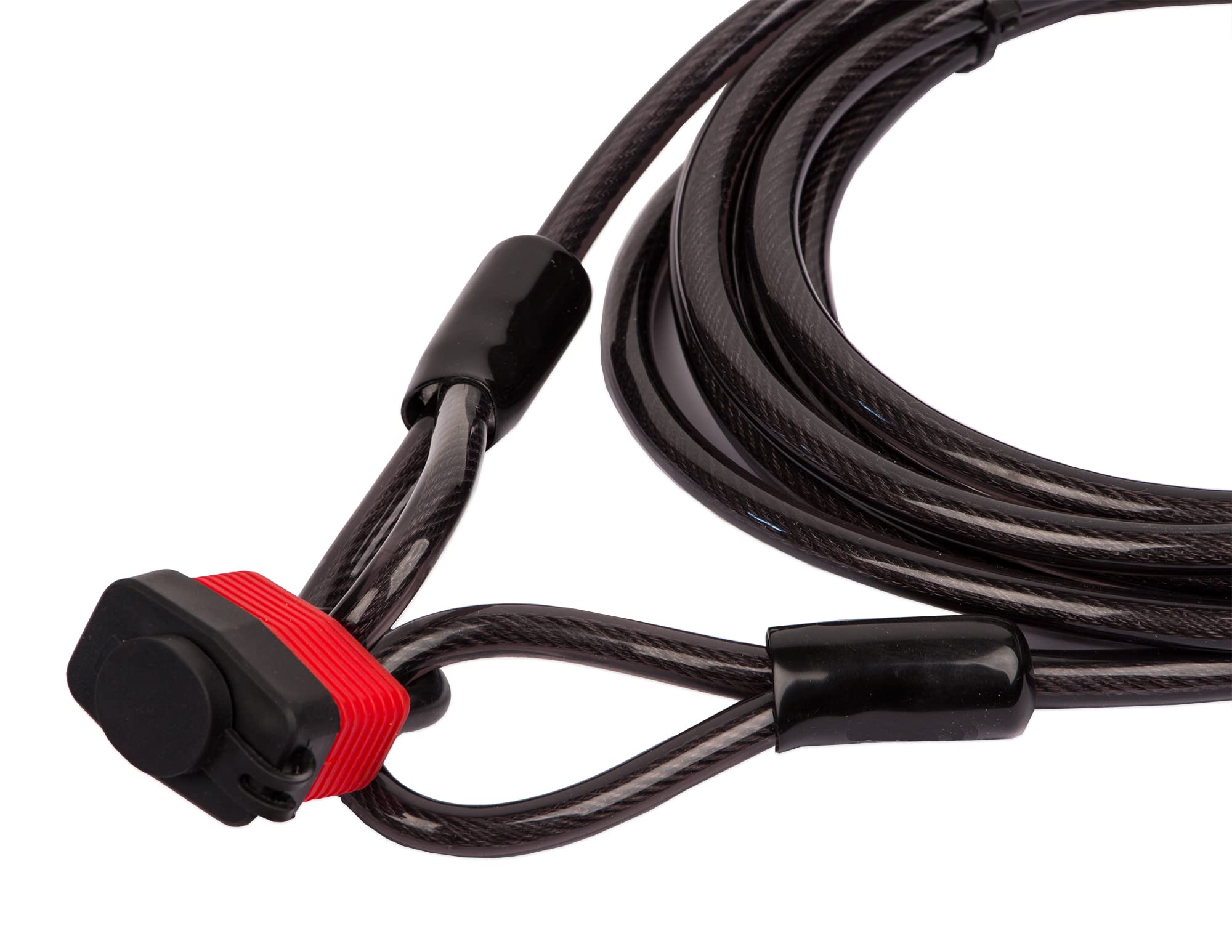 BigDean Lot de 3 câbles antivol - 5 m - Antivol pour vélo, moto, bateau, barbecue et mobilier de jardin - Câble en acier gainé de 10 mm avec passants
