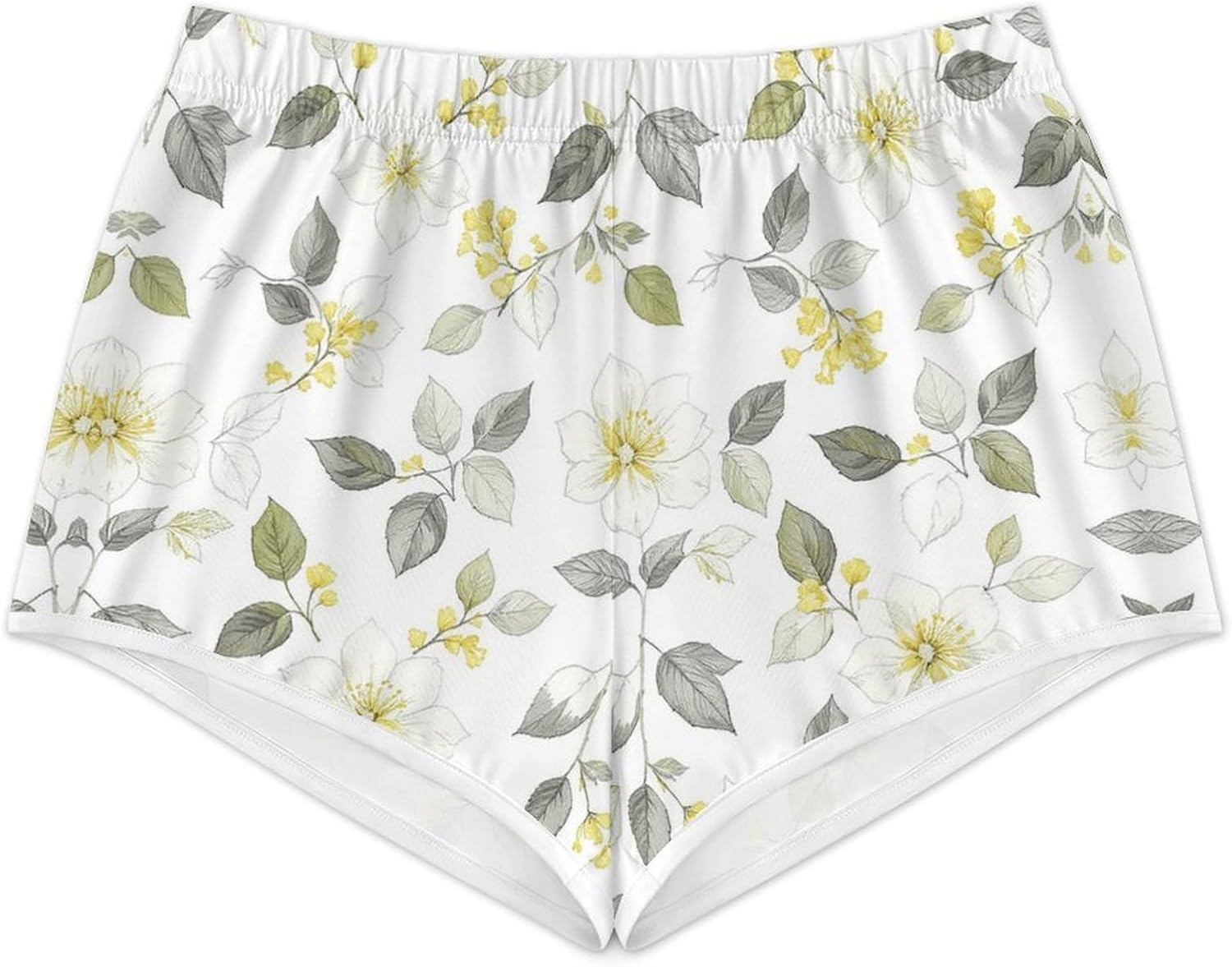 Fresh Floral Aroma Novelty Floral Tropical Print Shorts Ladies Lightweight Loose Holiday Beach Shorts