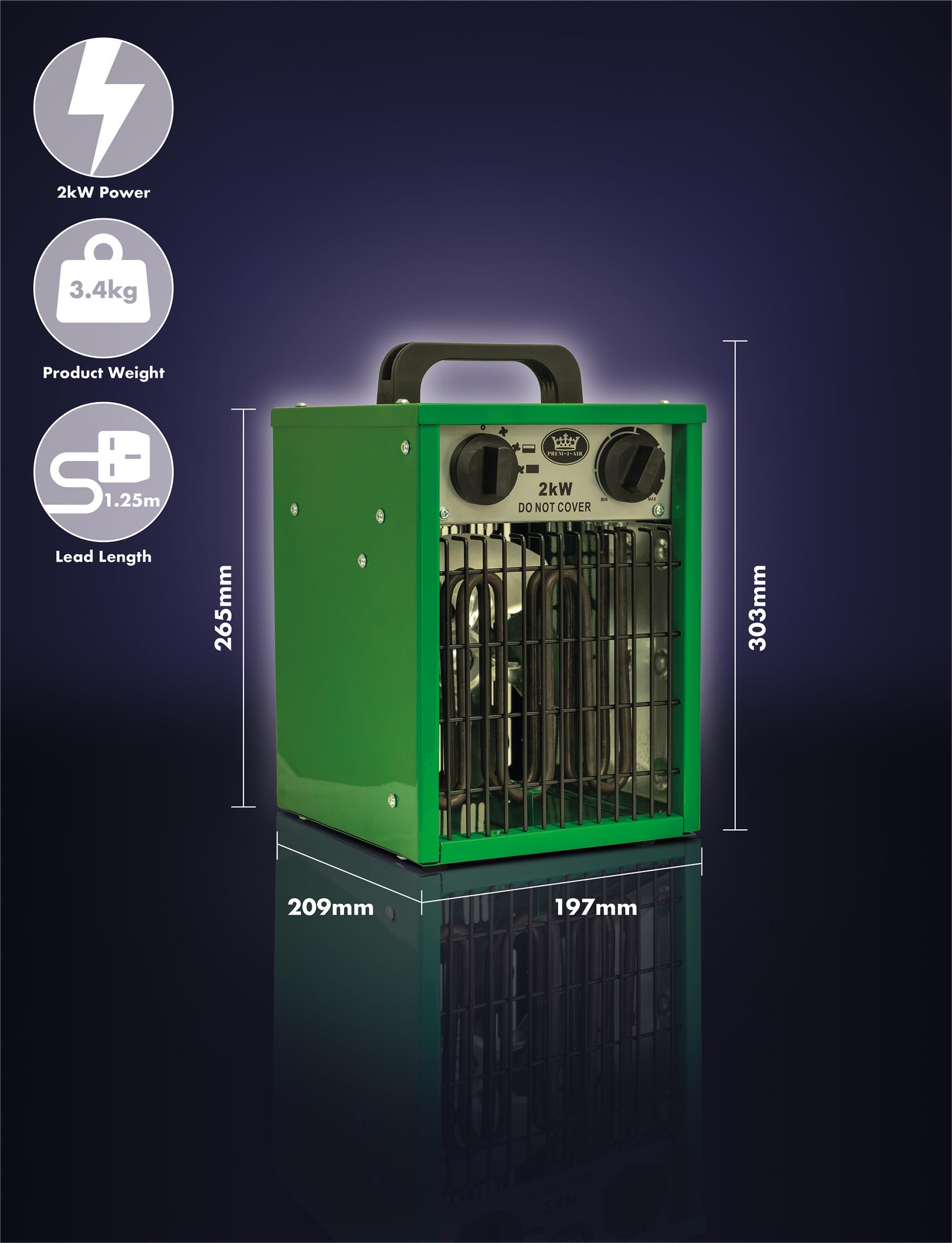 Prem-i-air - Calentador de ventilador (2 kW)