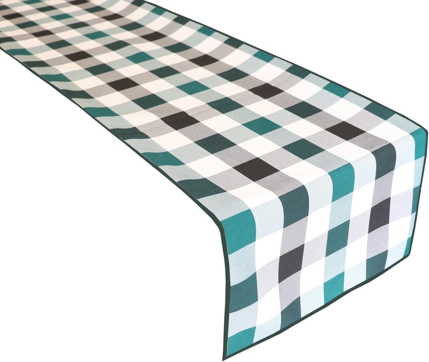 lovemyfabric 2 Inch Buffalo Check Country Style Plaid Table Runner for Wedding/Bridal Shower, Birthdays/Baby Shower Picnic, Party & Special Events, Christmas (14" X 144", Brown Beige)