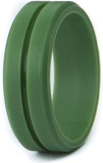Unii Mens silicone wedding band men | Silicone Wedding Ring | Rubber Wedding Rings for Men | Mens Rubber Wedding Band | Thin Groove Ring 7mm Wide | Rubber Ring Men for Work, Sport, Workout