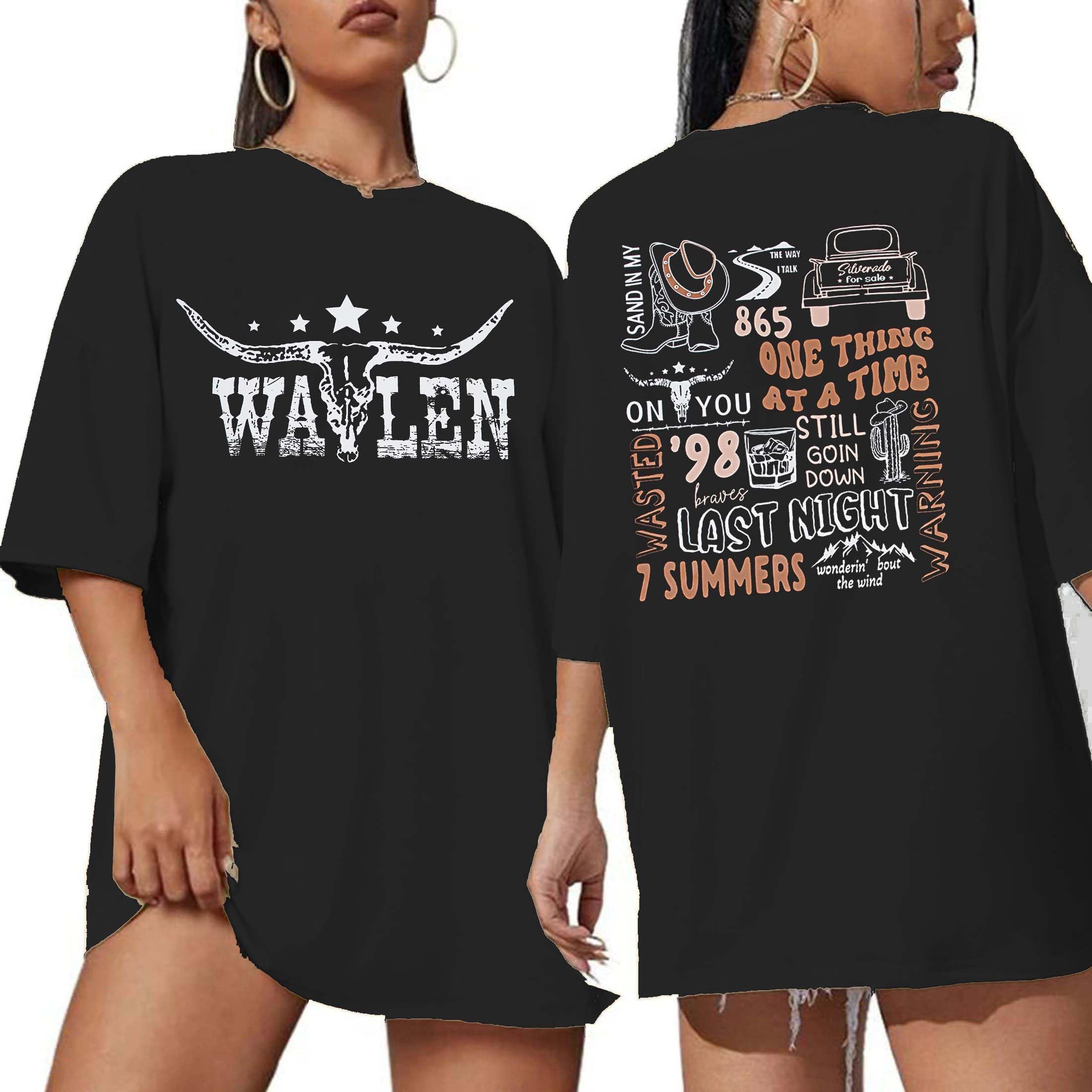 RUOOHEEYECow Skull Women Oversized Shirts Country Music Tshirt Western T Shirt Vintage Music Lover Gift Rodeo Cowboy Graphic Tee