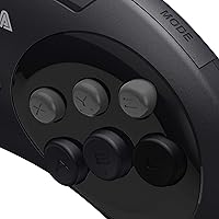 Vista 4 de Retro-Bit Official Sega Genesis USB Controller 6-Button Arcade Pad for Sega Genesis Mini, PS3, PC, Mac, Steam, Switch - USB Port - (Black)