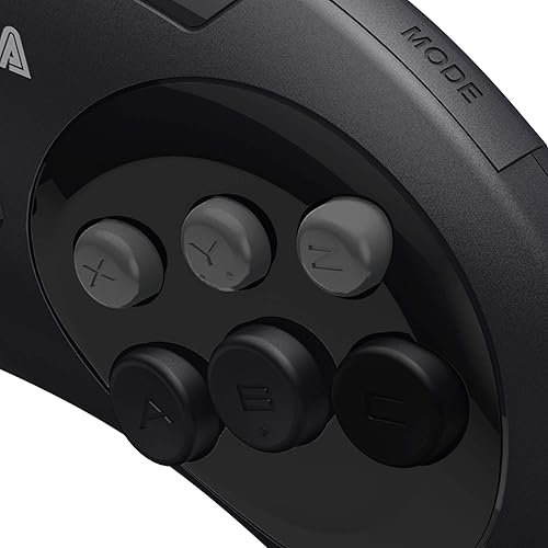 Miniatura 4 de Retro-Bit Official Sega Genesis USB Controller 6-Button Arcade Pad for Sega Genesis Mini, PS3, PC, Mac, Steam, Switch - USB Port - (Black)