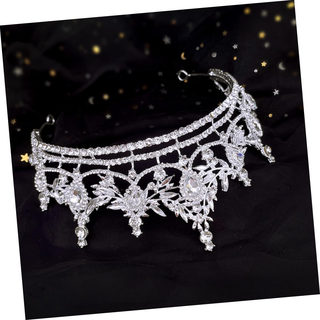 Luxury Rhinestone Bride Crown Hair Tiara, Silver Alloy Metal Wedding Headpiece for Bridal Hair Accessories, ’ Princess Circlet for Wedding and Special Occasions