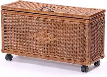 サンフラワーラタン バスケット ブラウン 幅70×奥行き25×高さ40cm ラタン キャスター付き 収納ボックス GK513MHR