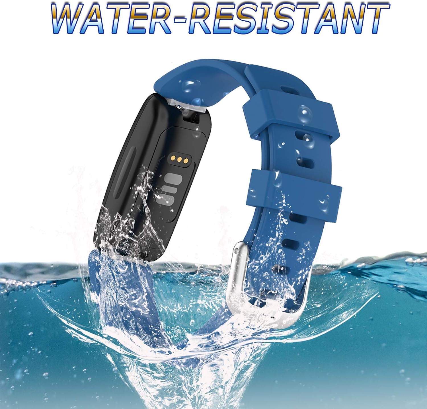 HQzon Band Compatible with Fitbit Inspire 2, Soft Silicone Adjustable Waterproof Sport Replacement Wristband Accessory for Inspire 2 Fitness Tracker