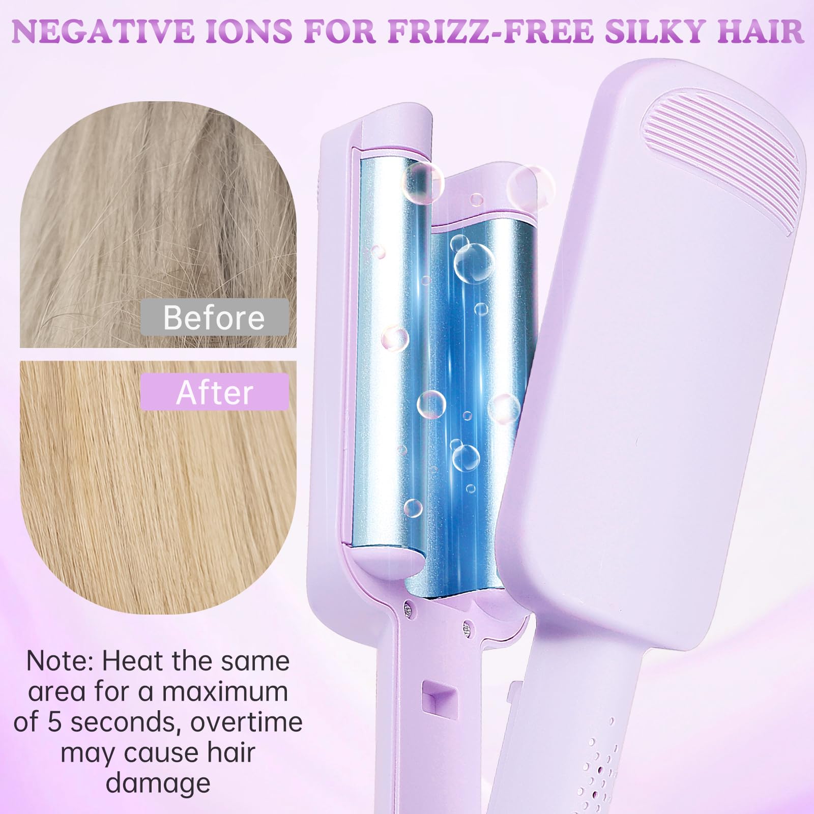 Fer à Boucler 32mm, Boucleur Cheveux avec 4 Températures, Revêtement Céramique, Chauffage Rapide