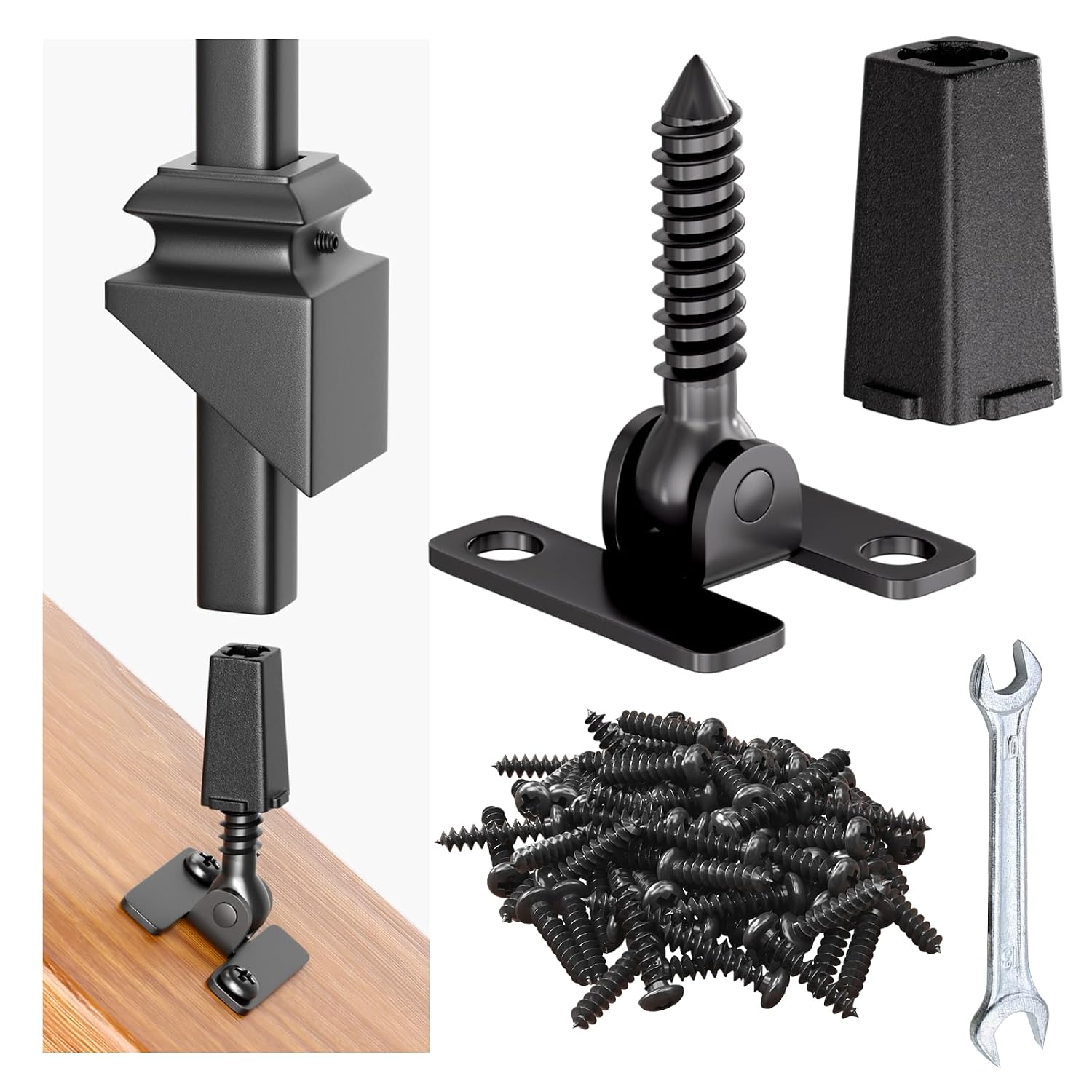 Baluster Connectors Adjustable Height and Angle Connectors for 1/2'' Square Balusters for Staircase Baluster (20Pack)