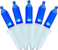 Vista 7 de YULETIME 200 Luces LED Azules de Navidad con Cable Azul, Paquete de 2 Tiras de 33 Pies, 100 Luces, Juego de Luces Navideñas Certificadas UL