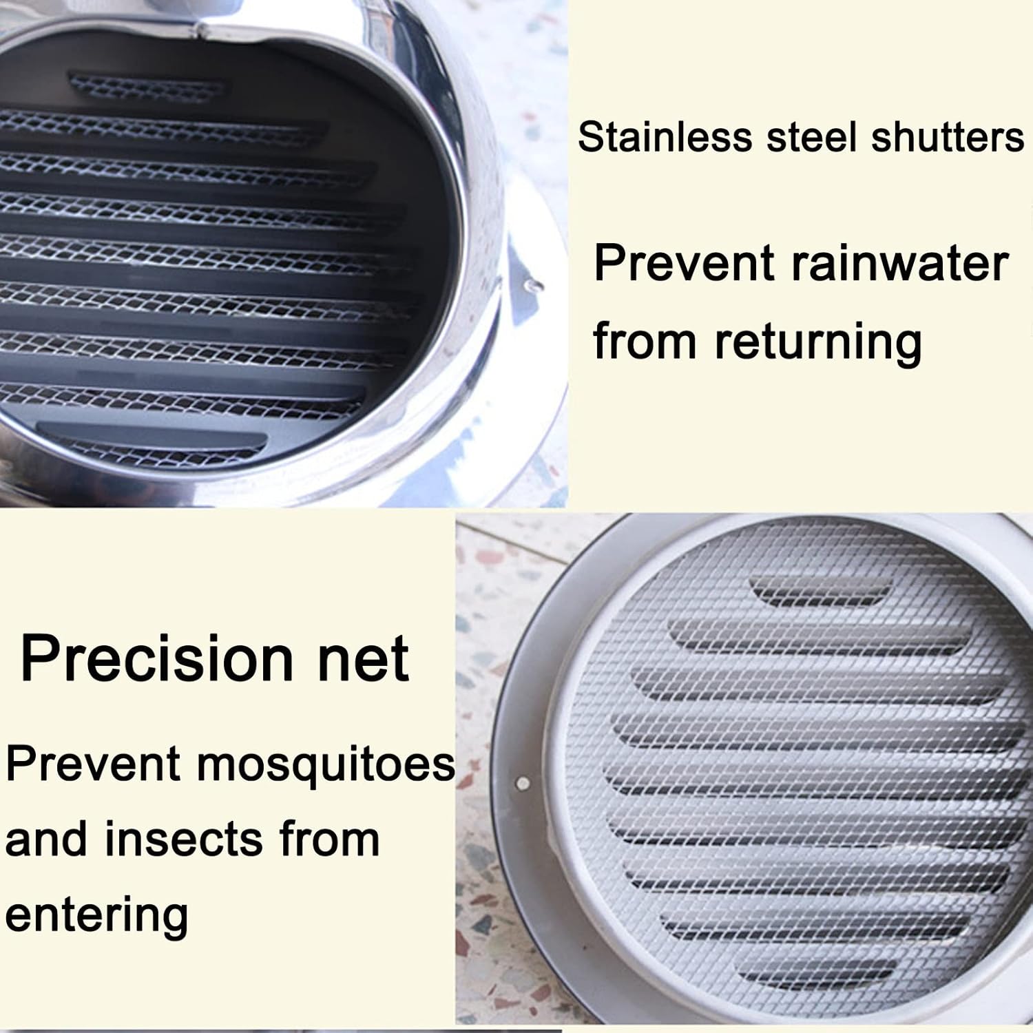 Wall Mount Bull Nosed Air Soffit Vent Dryer Vent Cover Exhaust Hood Vent,Built-in Dense NetPrevent Foreign Objects from Enteringsemicircular Design,for Office, Bathroom, Kitchen(300mm)
