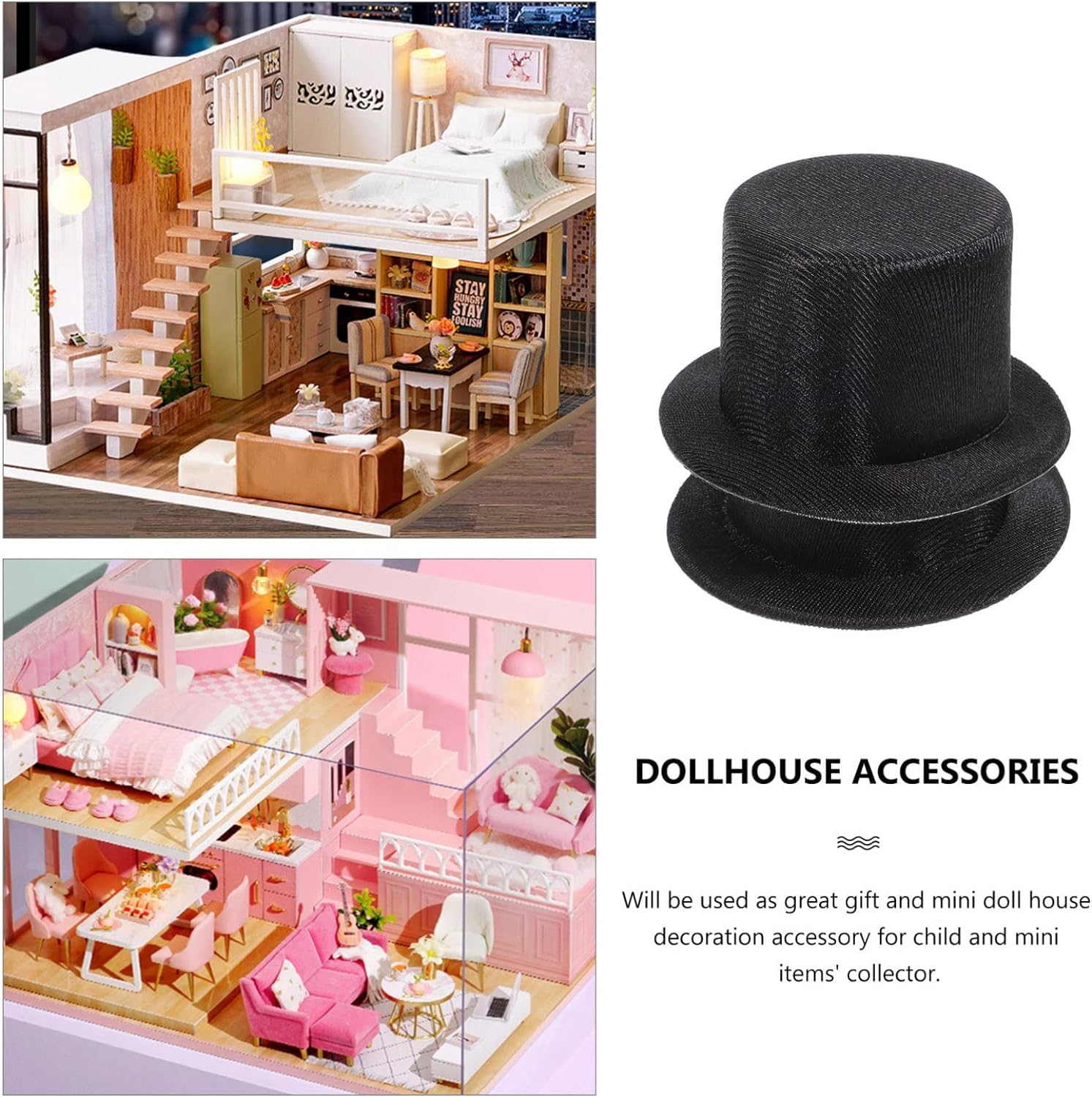 Totority 5pcs Mini Dollhouse Hats - DIY Craft Supplies For Doll Making & Ornaments