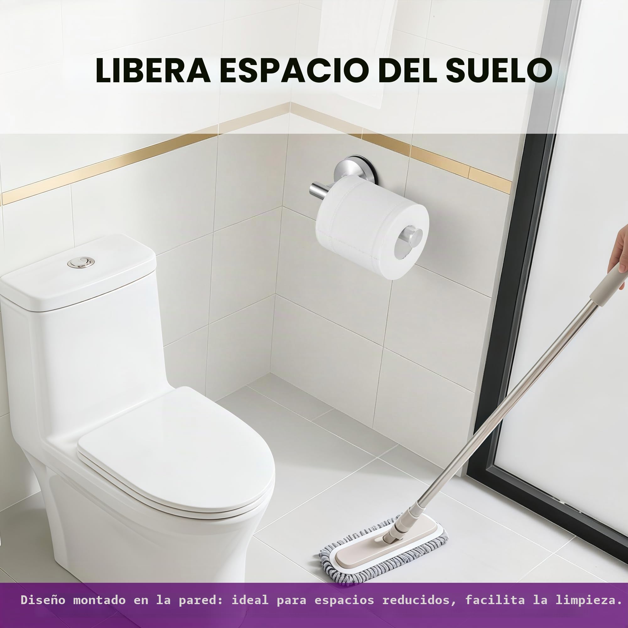 JOMOLA Portarrollos de Papel Higiénico de Acero Inoxidable Ventosa Soporte para Papel Higiénico para Montar Baño Cocina Gancho Ventosa para Toalla Toallero Dispensador de Papel de Seda Plata, 2 Piezas
