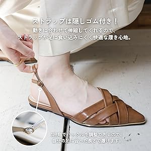 Anndemeurmester ブラックレザー ポインテッド サンダル レザー バックル サンダル｜alfredoBANNISTER / アルフレッド