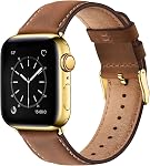Bestig Compatible avec Apple Watch Band 49mm 46mm 45mm 44mm 42mm(Series 3 2 1) Bracelets en cuir d'Apple Watch iWatch Bracelet Ultra Series 11 10 9 8 7 6 5 4 SE Femmes Homme-Rouge/Noir