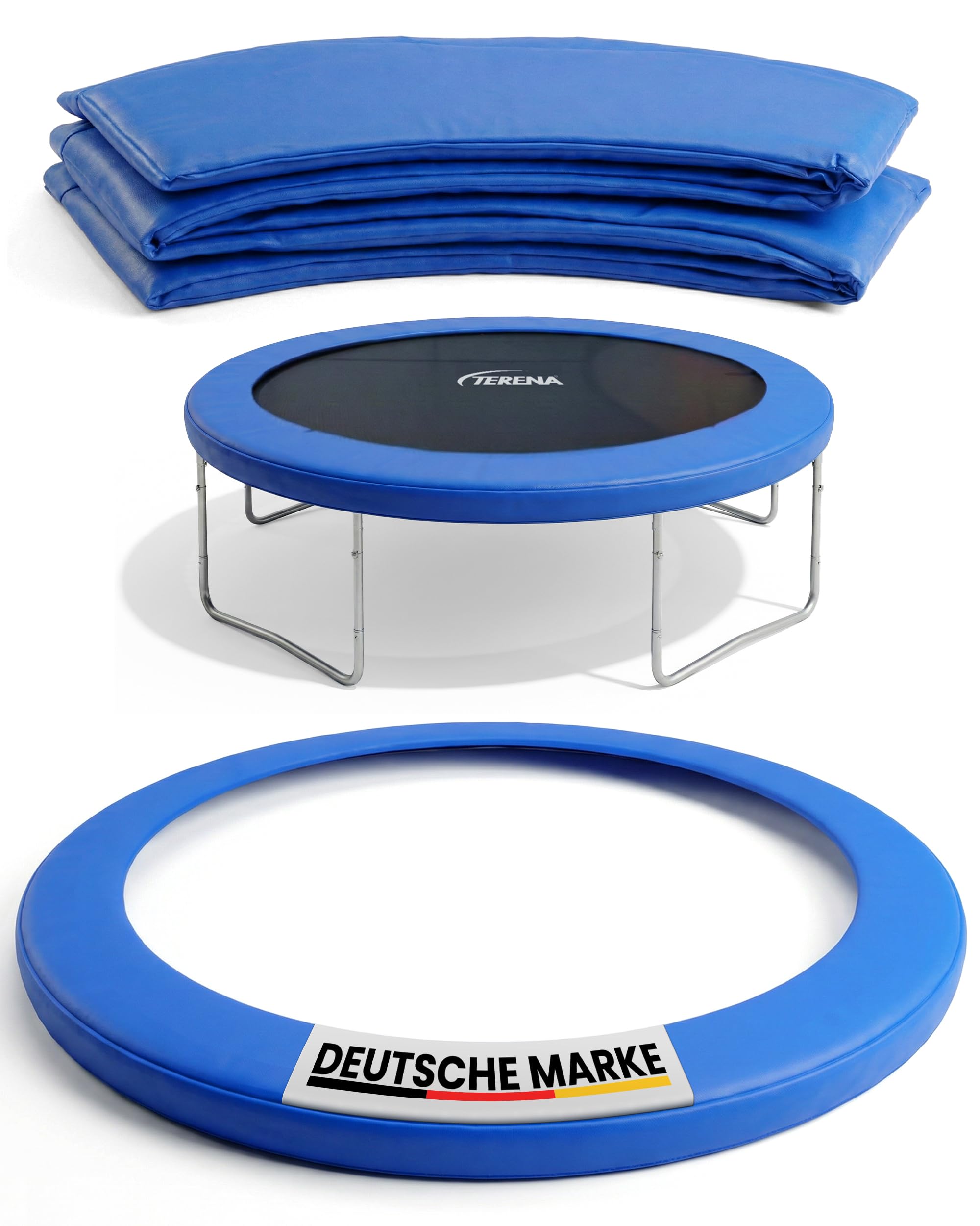 Terena Trampolin Randabdeckung Ø 305 cm – Hochwertige Randabdeckung Trampoline 305 – Extra dick gepolstert – Trampolin Schutzrand UV-beständig – Federabdeckung Umrandung Trampoline – Trampolinzubehör