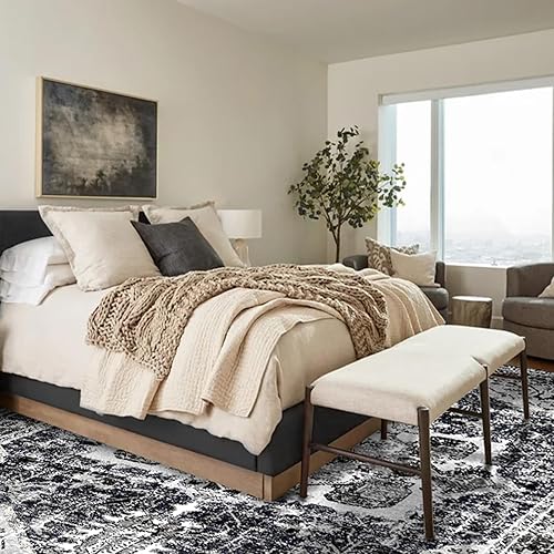 Miniatura 7 de QD-Udreamy Alfombras de área de 8 x 10 pies, lavables a máquina, con parte trasera antideslizante, resistentes a las manchas, alfombra de medallón