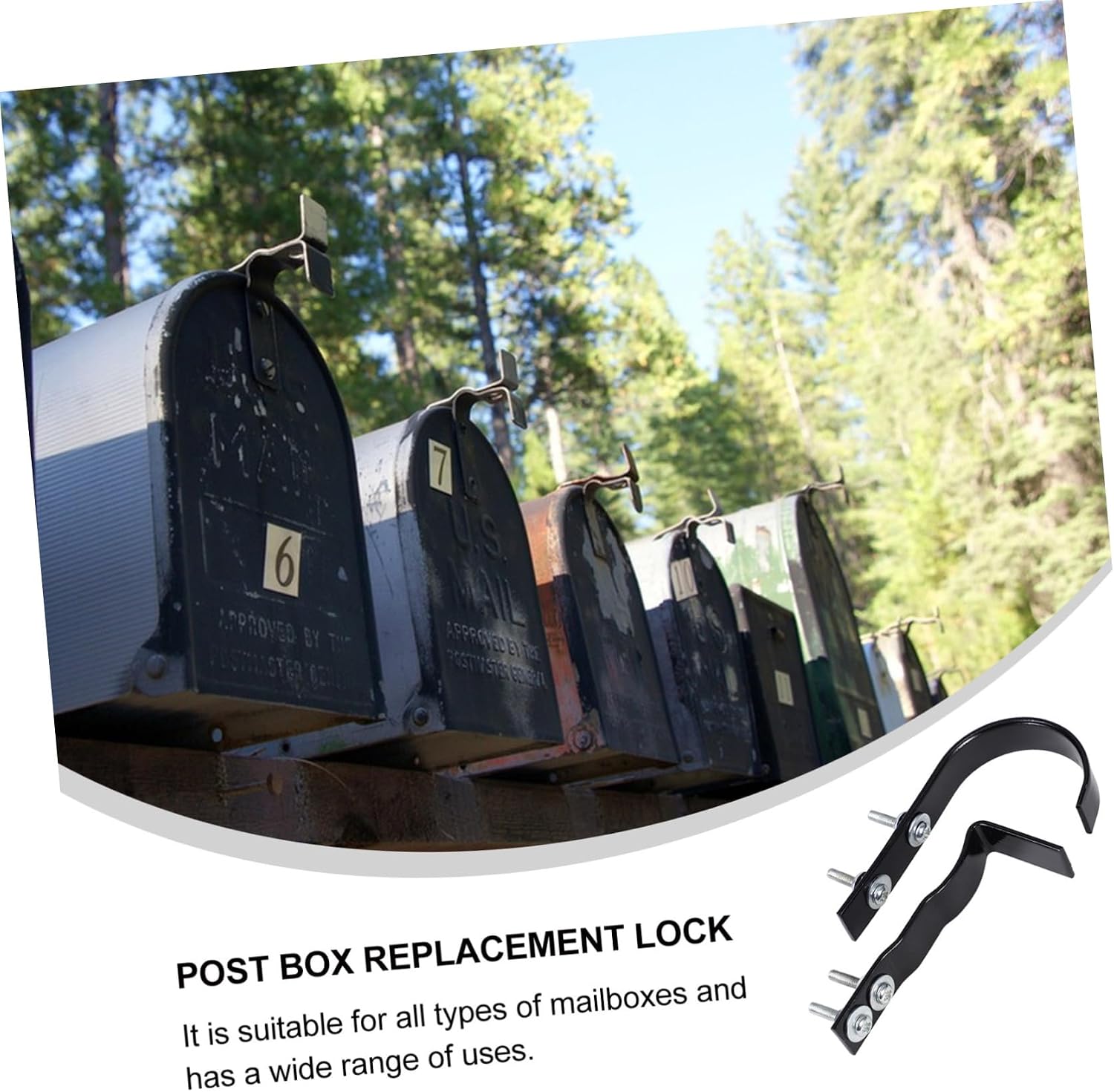 SEWACC 1 Set Secure Post Box Latch and Handle Kit Replacement Heavy Duty Metal Mailbox Lock Accessory for Easy Installation and Versatile Fit Reliable Post Box Repair Latch Kit