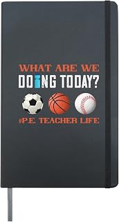 PE Teacher Life School Fitness Gym Class Gym Teacher Hardcover Journal, Black