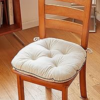 Vista 11 de Cojín para silla, cojín grueso para el suelo, cómodo y suave, cojín de terciopelo para silla con lazos, cojín de meditación para dormitorio, balcón