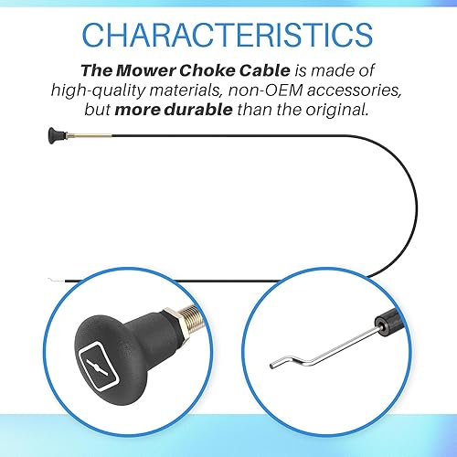 Miniatura 3 de 054-8017-00 Cable de estrangulador de cortacésped compatible con Bad Boy Stens cortacésped 290-610, CZT Elite, Compact Outlaw, MZ Magnum, Maverick,