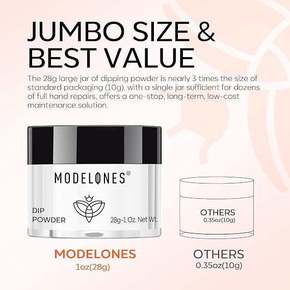 modelones Nail Restore Kit Nail Strengthener Repair Fix Kit for Damaged Nails Hardener Extra Strong Gel Glue 10ml 0.51 Fl Oz, Dip Powder Clear Color 28 g 1 Oz, Nail File Nail Buffer, No Lamp Required