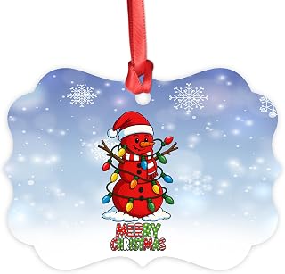 Snowman Dodgeball Christmas Medallion Aluminum Ornament 2025 - Sports Holiday Decoration - Funny Winter Souvenir Keepsake Gift for Friends Family Kids Collectors - Festive Tree Ornament Decor