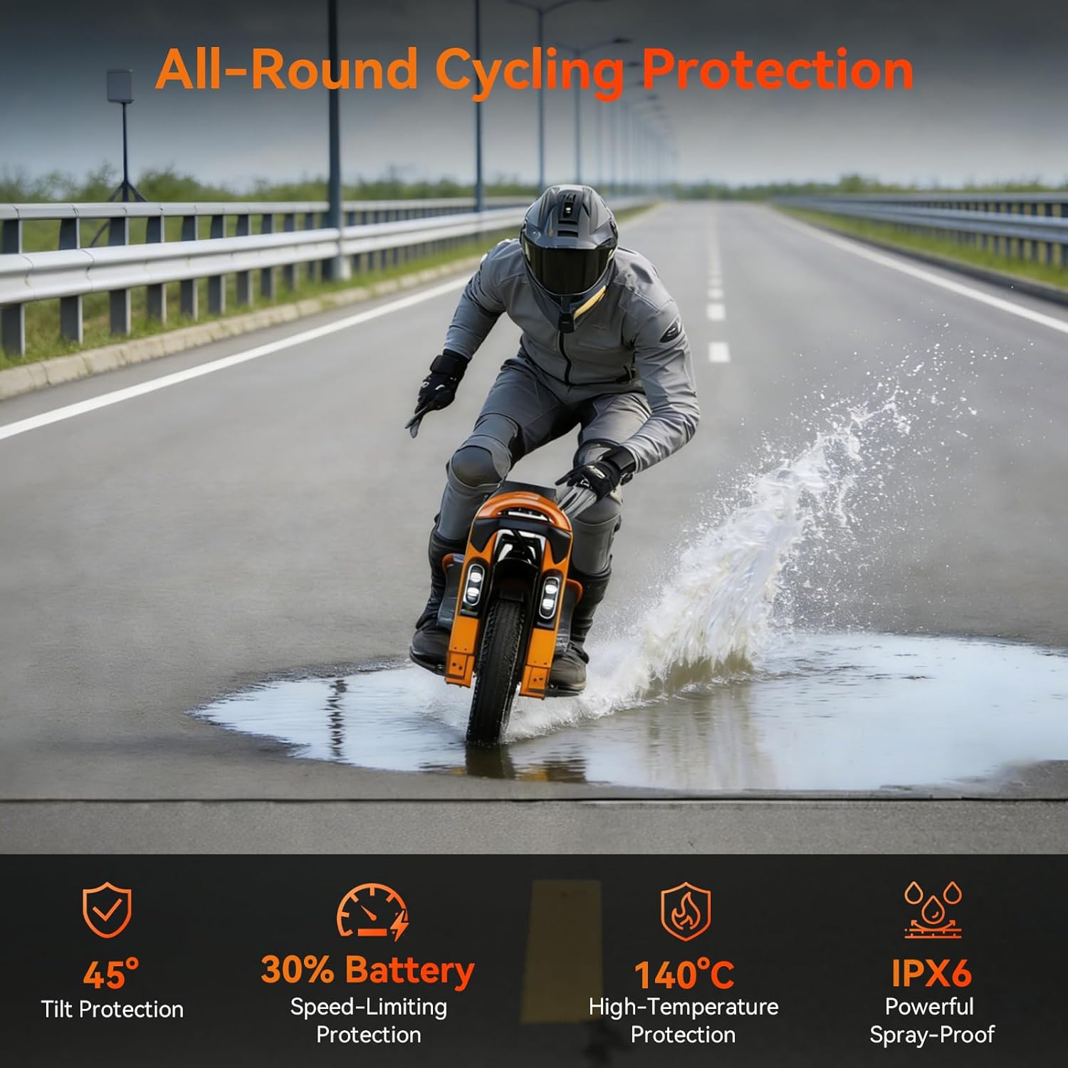 KINGSONG S16Pro Electric Unicycle One Wheel Self Balancing Unicycle for Adults, 25 MPH Top Speed & 35° Climbing, Smart Self-Balancing Commuter Electric, with App Control (Orange)