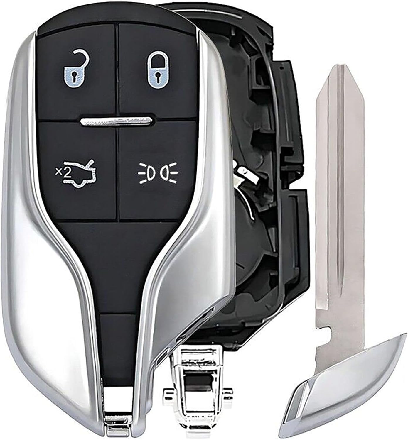 1x New Replacement Proxy Key Fob Remote Shell / CASE Compatible with & Fit for Maserati Vehicle - MPN M3N-7393490-08 (NO Electronics or Chip Inside)