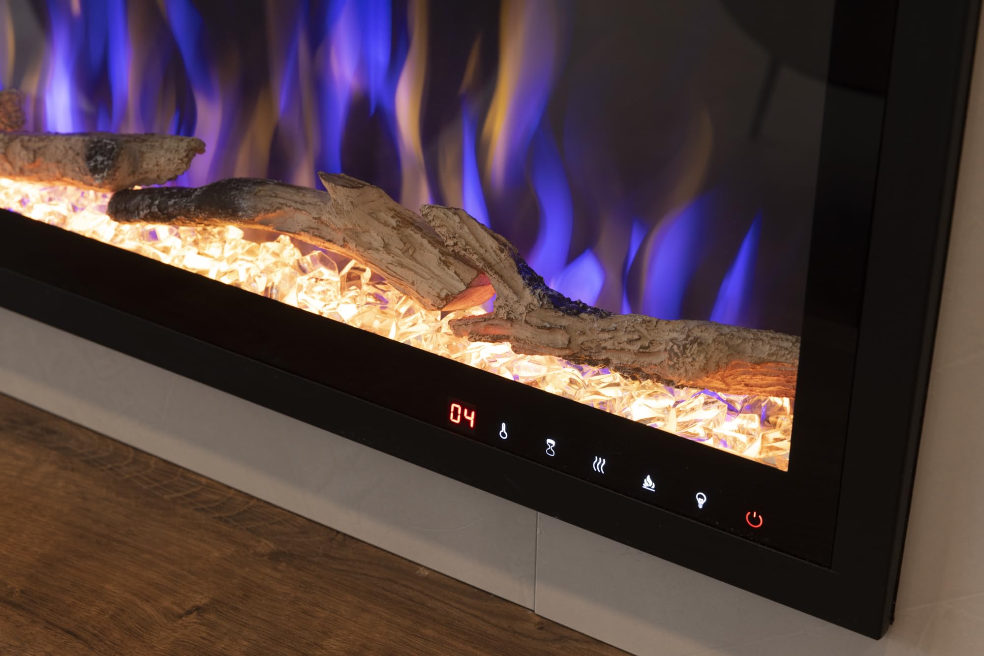 DUPI Chimenea Eléctrica 42 Nero Pro Lumina | 3 en 1 con Calefacción | Efecto Llama 3D Panorámica | 12 Colores Llama | Control Remoto | 106x43,5x15 cm (Negro, 42 Pulgadas)