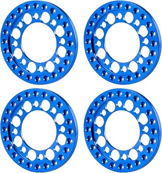 4Pcs RC 1.9 Beadlock Wheel Rings Aluminum Alloy, Blue