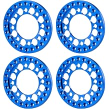 4Pcs RC 1.9 Beadlock Wheel Rings Aluminum Alloy, Blue | For 1/10 Scale RC Crawler Car Accessories SCX10 D90 Wraith 90048 90018 RR10 110, Beadlock Wheels, Upgrades