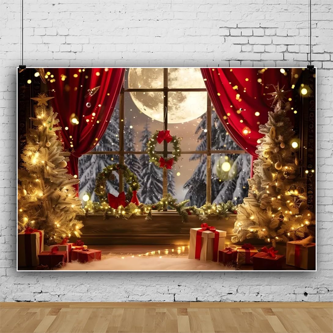 YongFoto 3x2m Photography Backdrop Christmas Tree Fireplace Stocking Sofa Gifts Bear Lantern Carpet Interior Photo Background Backdrops Photography Video Party Kids Wedding Portrait Photo Studio Props - View #11