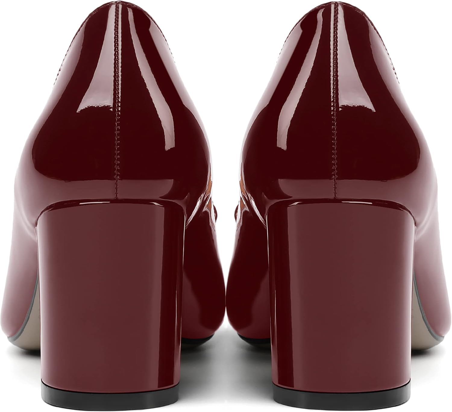 ROSERWISH Womens Slip On Pointed Toe Elegant Sexy Patent Party Chunky High Heel Pumps Dress Shoes 2.5 Inch