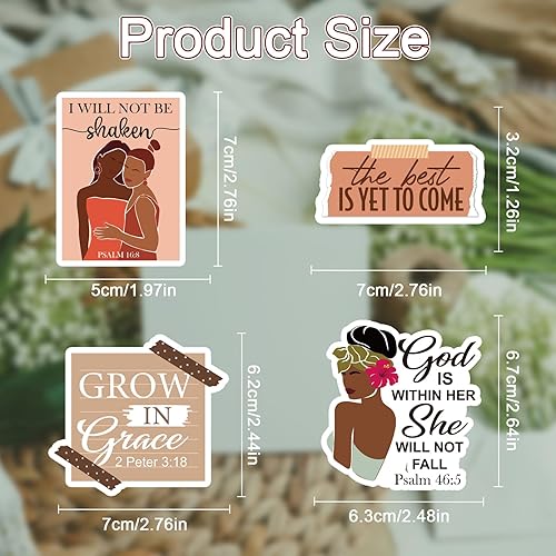 Miniatura 3 de Prayer Board Stickers Supplies - 50 Pcs Black Women Prayer Vision Board Stickers for Women Girls, Motivational Water Bottle Sticker, Waterproof