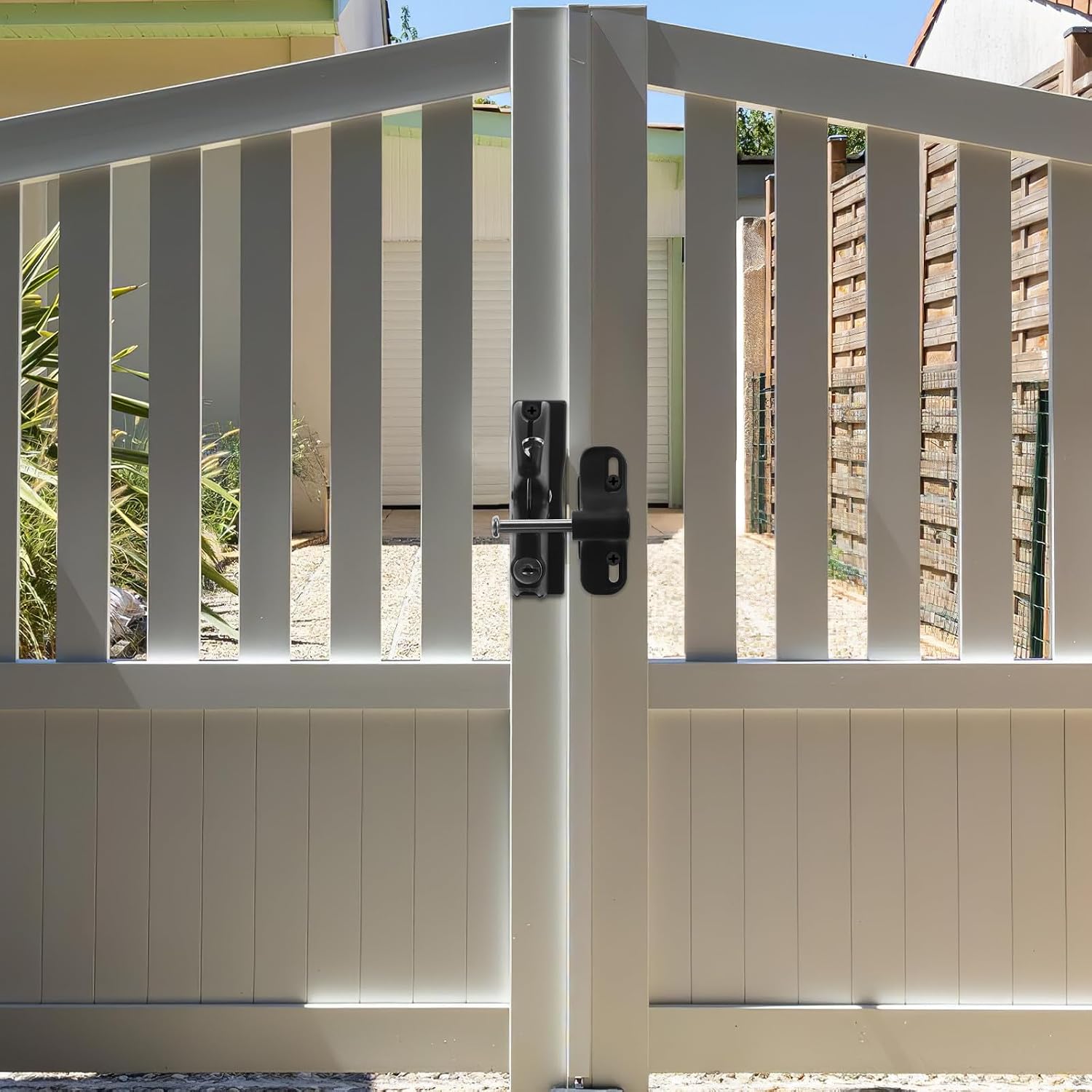 Security Gate Lock Black Nylon for Garden Door and Vinyl Fence | Weather Resistant, Smooth Operation, Easy Installation, Enhanced Security, Rustic Classic Durable Style