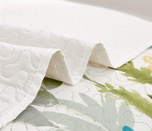 Miniatura 8 de Ycosy Juego de edredón de flores para cama tamaño queen reversible, diseño de flores y hojas verdes, para todas las estaciones, 1 edredón y 2 fundas