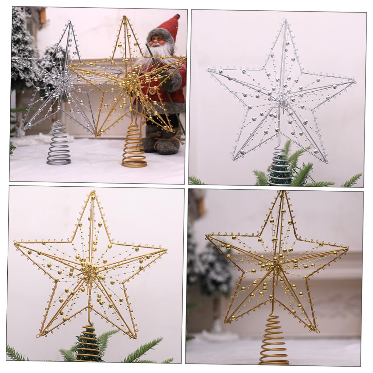 Zerodeko 5 Ensembles Étoile De La des Arbres Hauts De Forme Noël Guirlande De Rangement pour Sapin De Noel Lumières d'arbre en Plein Air Nains Métal 2 Pièces * 5