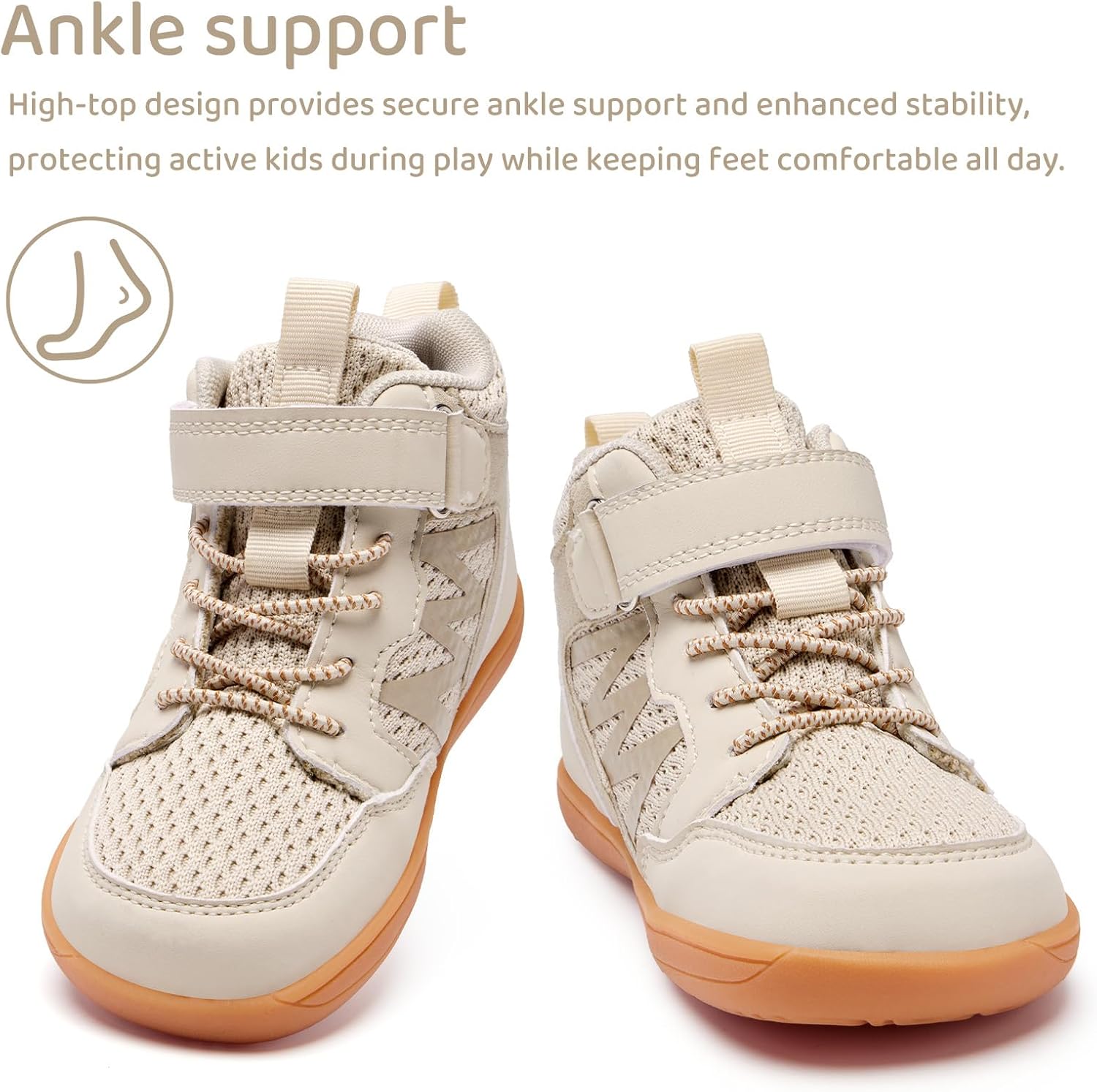 WateLves Toddler Little Kids Wide Barefoot Shoes Girls Boys Boots Breathable High Top Adjustable Strap Sneakers Lightweight Sport Athletic Zero Drop - Image 2