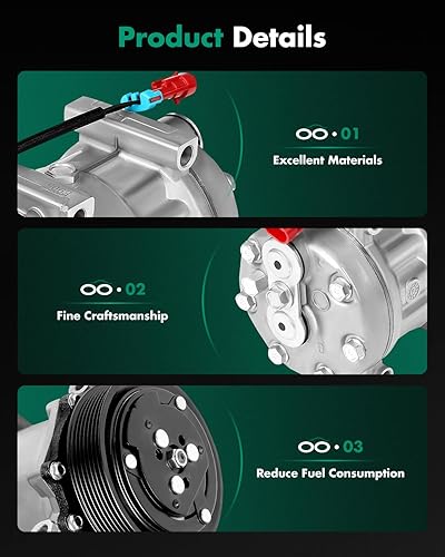 Miniatura 899 de SCITOO CO 10739C - Compresor de CA compatible con Honda Element 2.4L 2003 2004 2005 2006 2007 2008 2009 2010 2011
