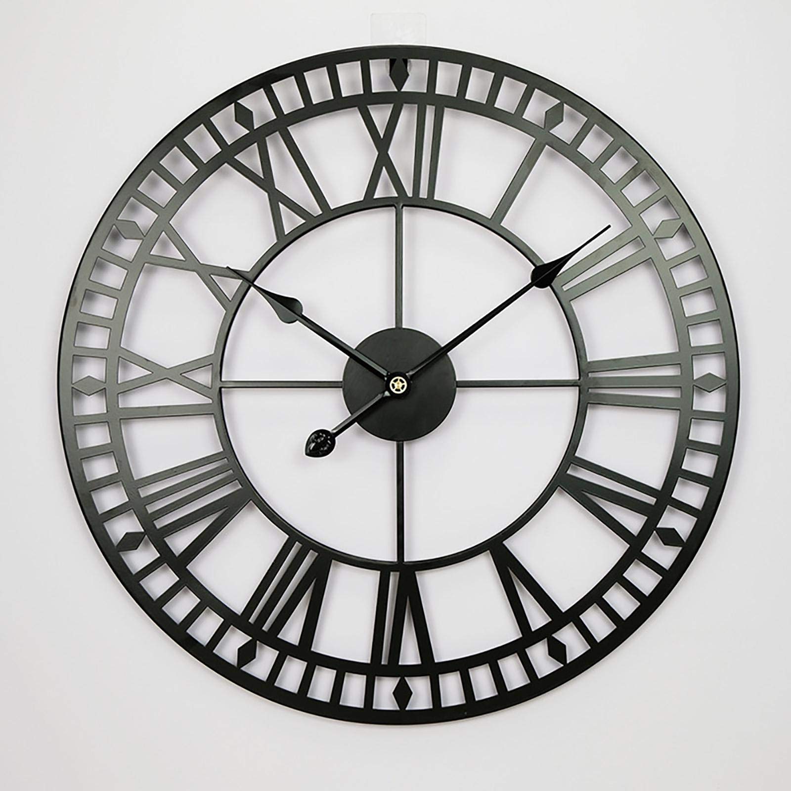 Reloj impermeable para exteriores, relojes de jardín, retro, números romanos, reloj de pared para exteriores, simplicidad, arte de hierro, relojes al aire libre, funciona con pilas, relojes