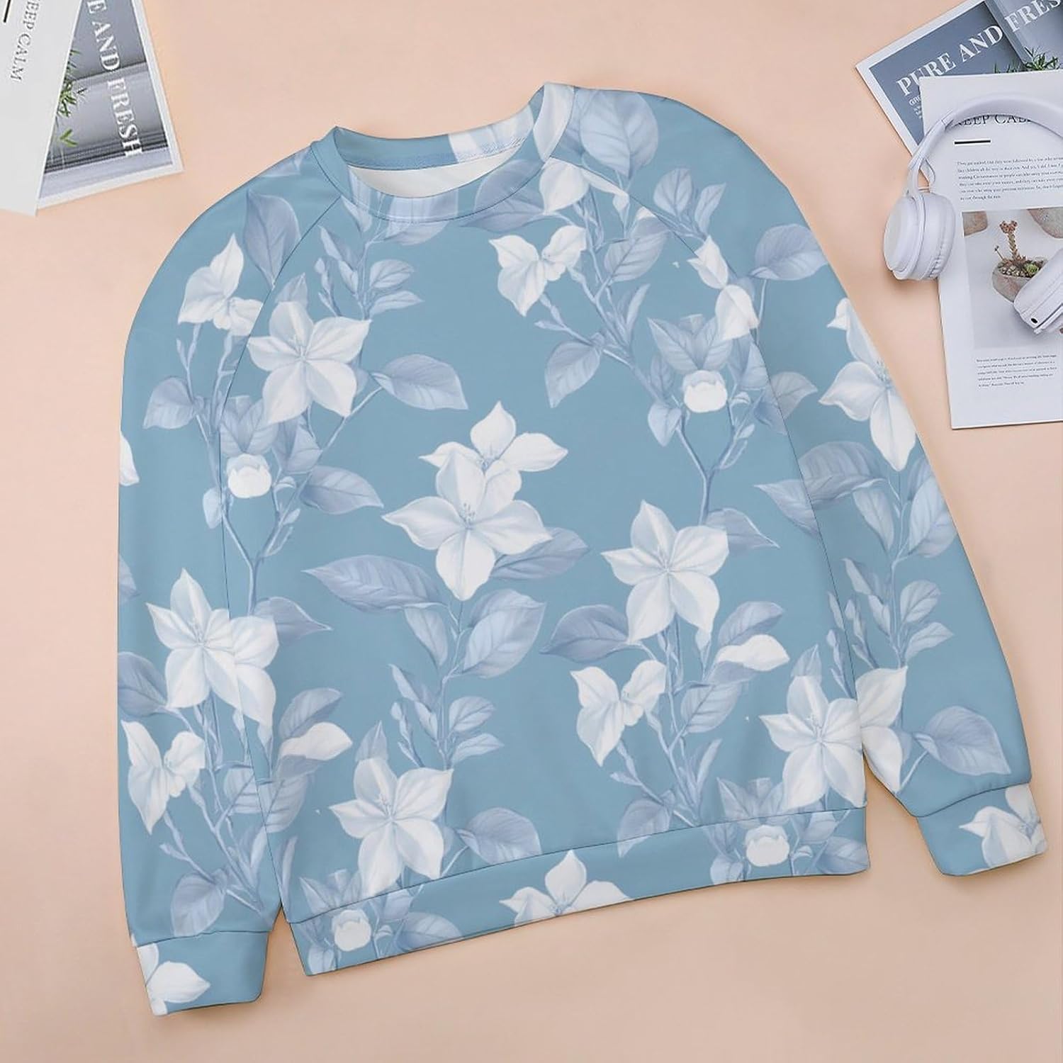 LOAIHA Graphic Sweatshirts for Women Long Sleeve Crewneck Floral Sweatshirt No Hood Sweaters FLower Hoodies Pullover Tops - Image 3