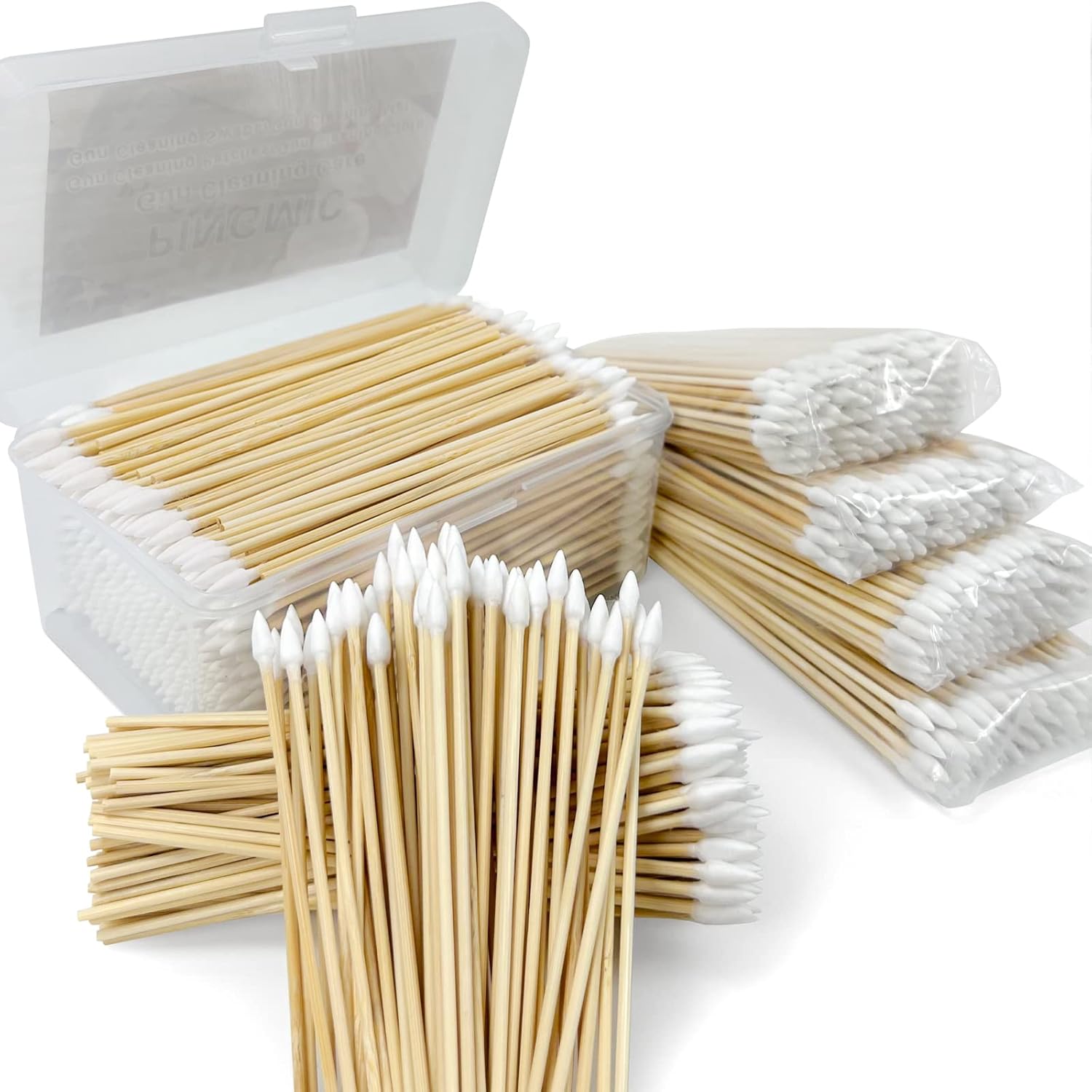 PINGMIC 500PCS Precision Gun Cleaning Swabs, 6 Inch Pointed Cotton