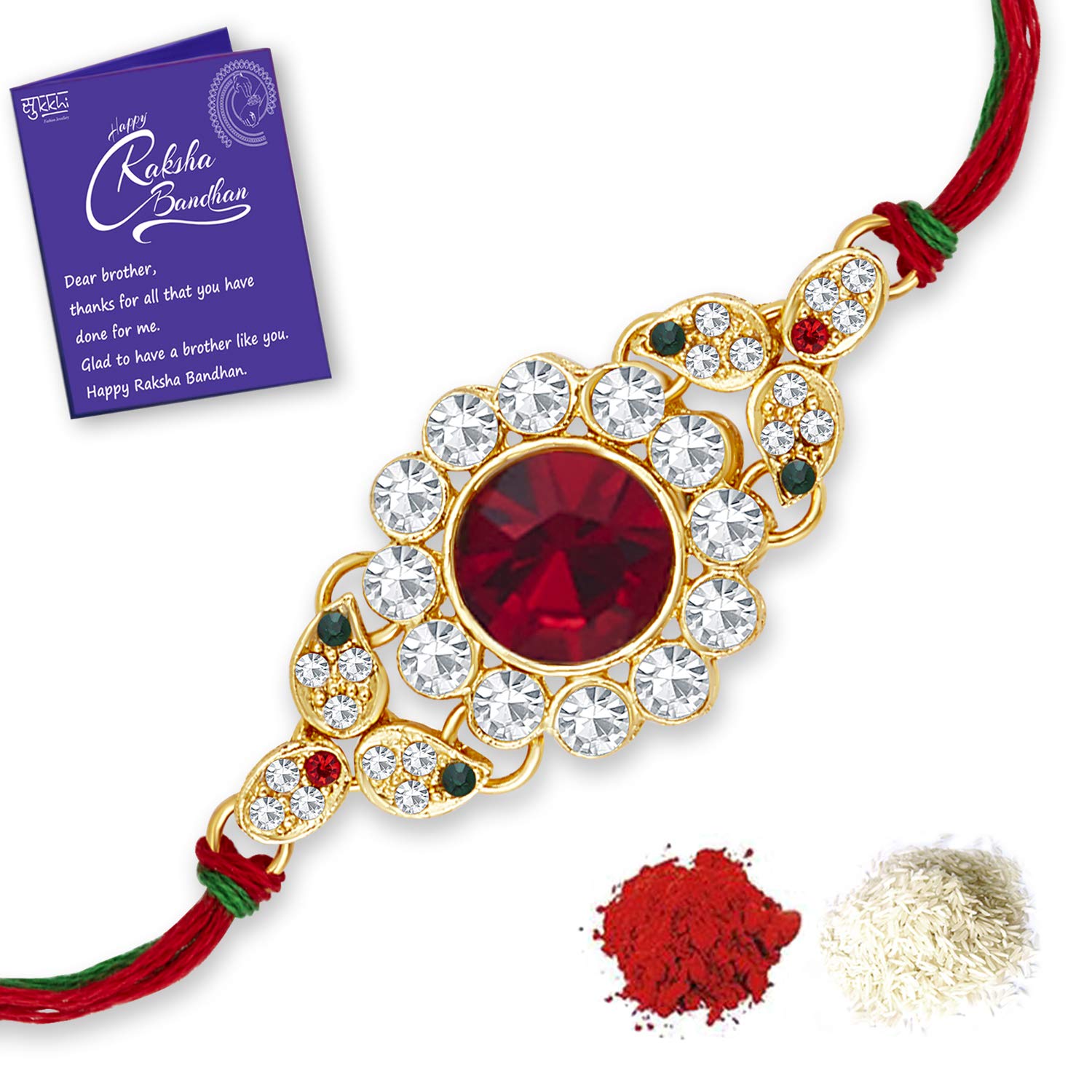 See full amazon price history chart for Sukkhi Rakhi Exquitely Kundan Designer Gold Plated Premium Rakhi for Brother With Roli Chawal & Greeting Card | Rakhi for Bhaiya | Rakhi for MEN | Kundan Rakhi | (RAK100004) Sukkhi Rakhi Exquitely Kundan Designer Gold Plated Premium Rakhi for Brother With Roli Chawal & Greeting Card | Rakhi for Bhaiya | Rakhi for MEN | Kundan Rakhi | (RAK100004) (B09414GZW5) Amazon Price History, Amazon Price Tracker