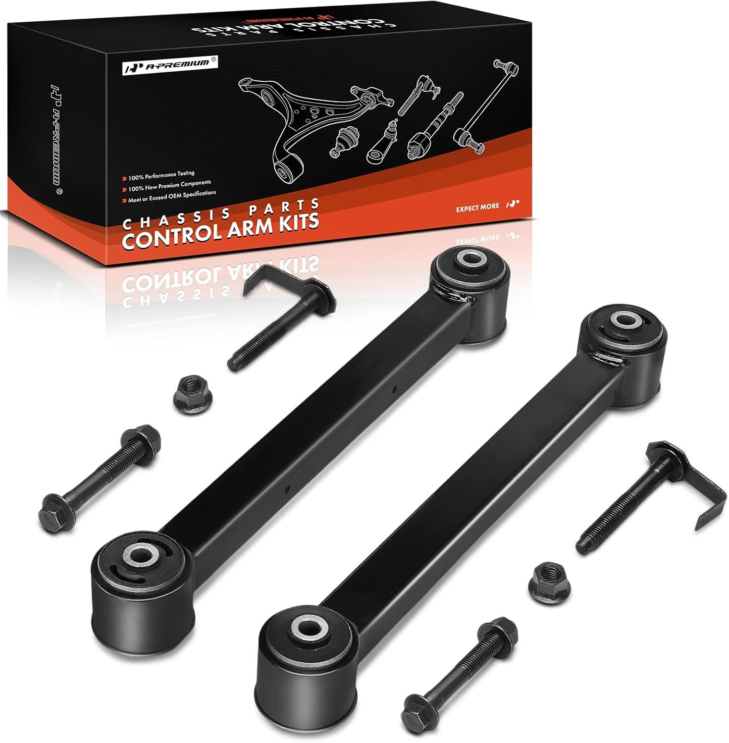 A-Premium 2 x Rear Lower Control Arms, with Bushing, Compatible with Jeep Grand Cherokee 2005-2010, Liberty 2008-2012, Commander 2006-2010 & Dodge Nitro 2007-2011